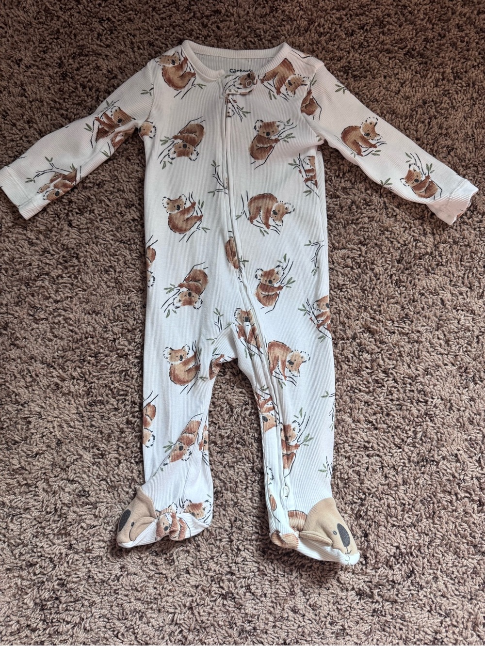 Carter's Cream Koala Footed One-Piece Pajamas
